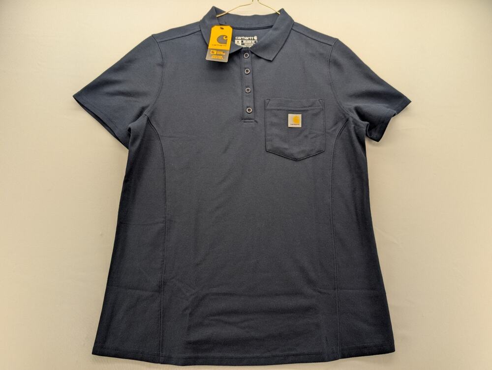 NWT Carhartt Women's Relaxed Fit Midweight Short-Sleeve Pocket Polo sz Medium